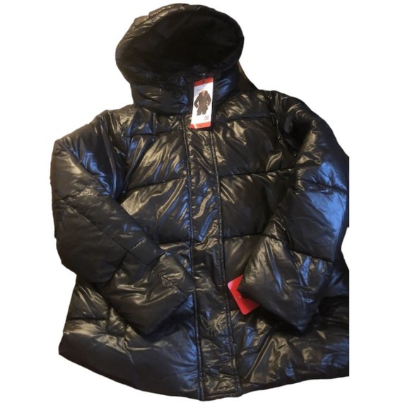 Two by Vince Camuto Women’s Puffy Hooded Black Jacket Coat M - Picture 2 of 2